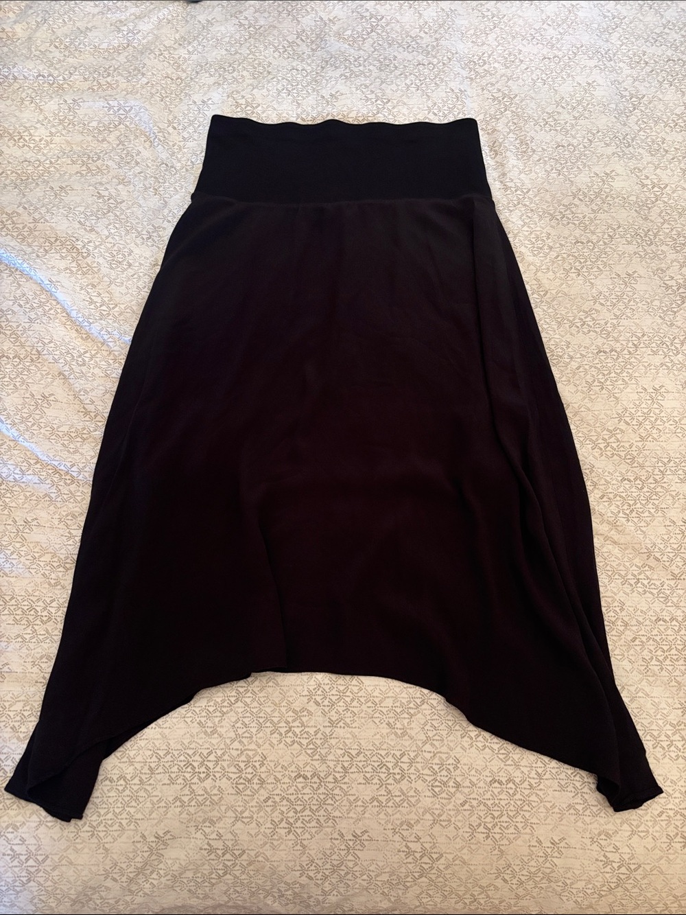 CAbi Black Asymmetrical Handkerchief Hem Skirt